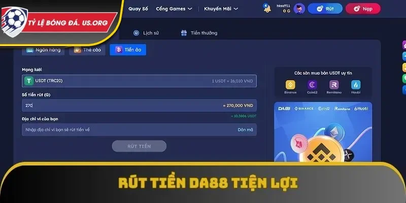 Quy trình rút tiền cực nhanh